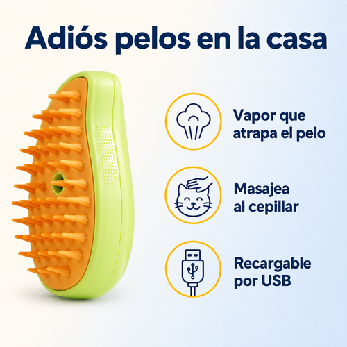 Cepillo de Vapor para Mascotas Atrapa Pelo
