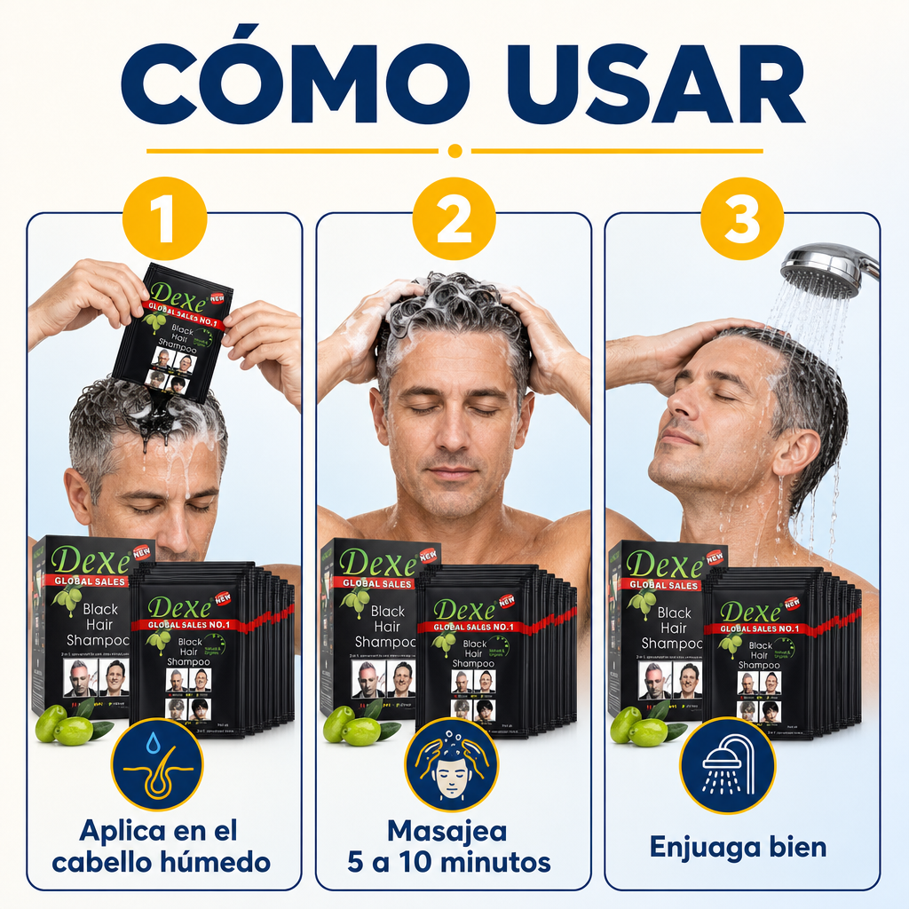 Pack 2 Cajas Shampoo Cubre Canas Orgánico Dexe (20 sobres)