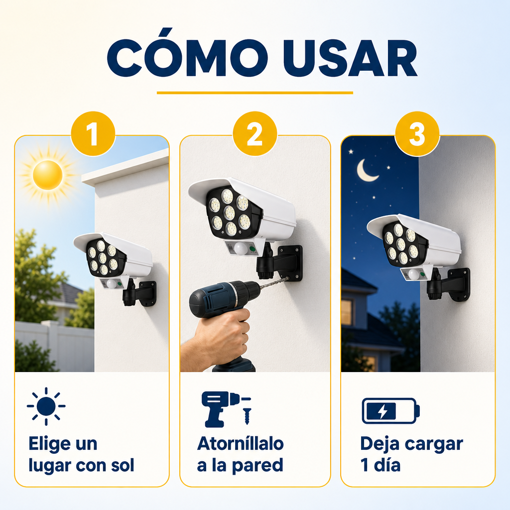Pack 3 Focos Solares con Sensor de Movimiento