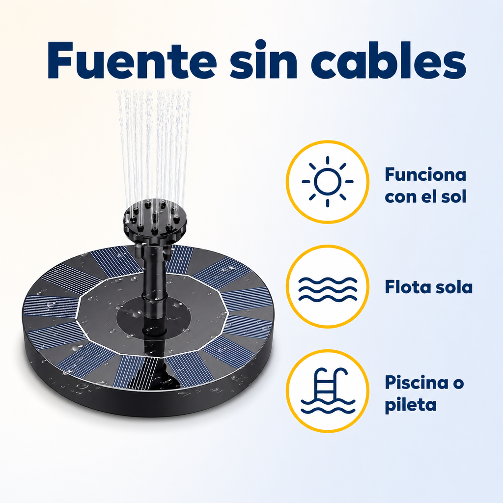 Fuente de Agua Solar Flotante para Piscina