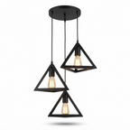 Lámpara Colgante Industrial Triángulo 3 Luces