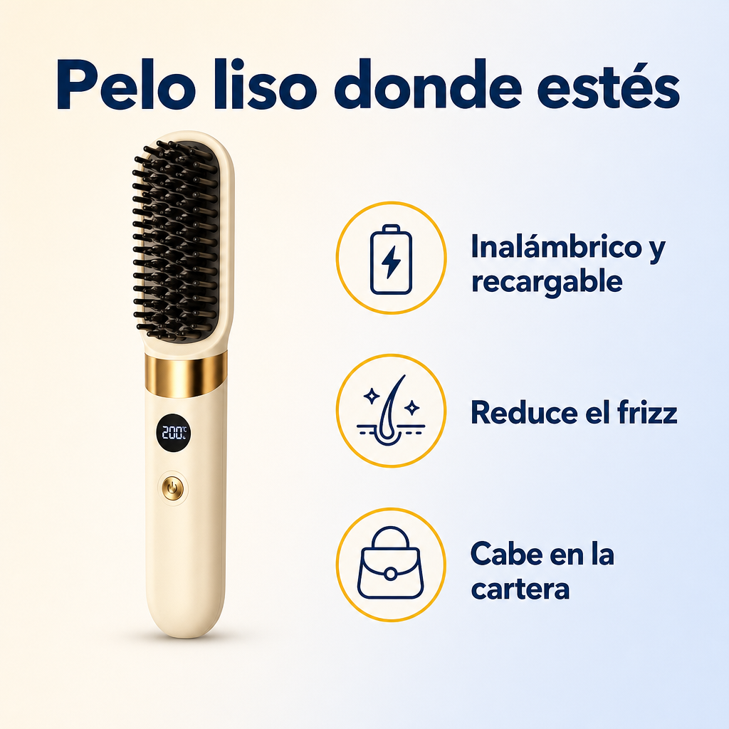 Cepillo Alisador Inalámbrico Portátil