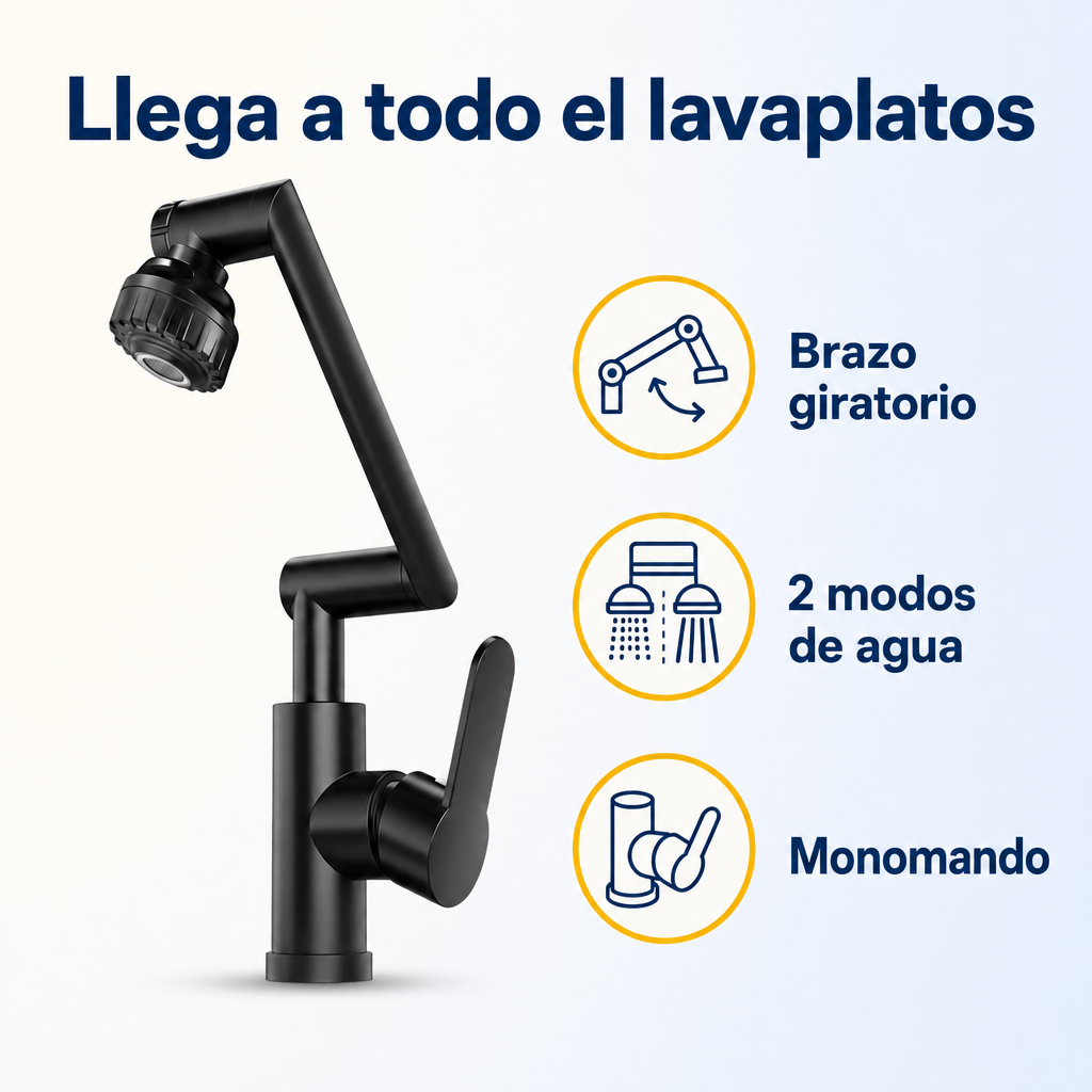 Llave Monomando con Brazo Giratorio 360°