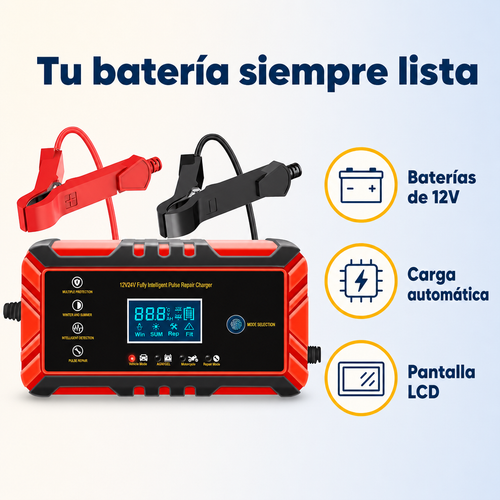 Cargador Inteligente de Batería para Auto 12V