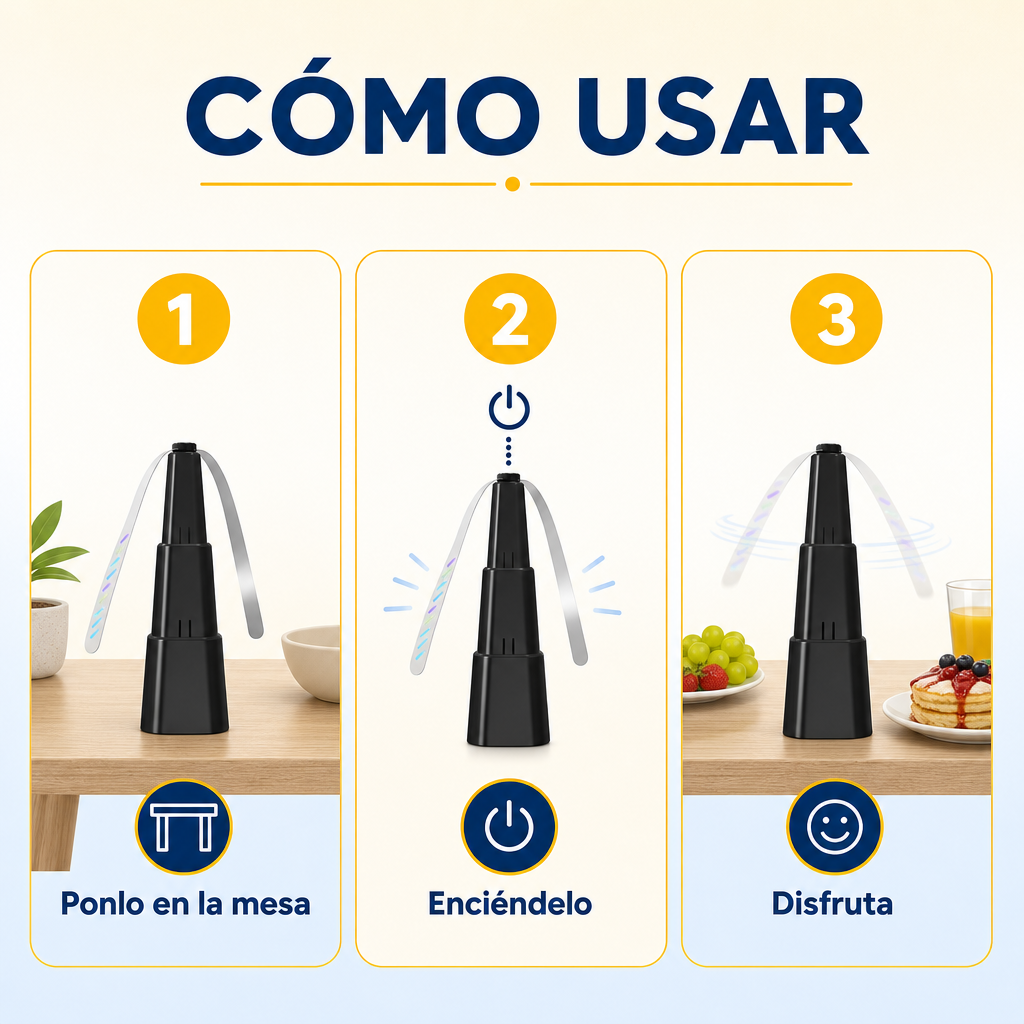 Ventilador Repelente de Moscas para Mesa
