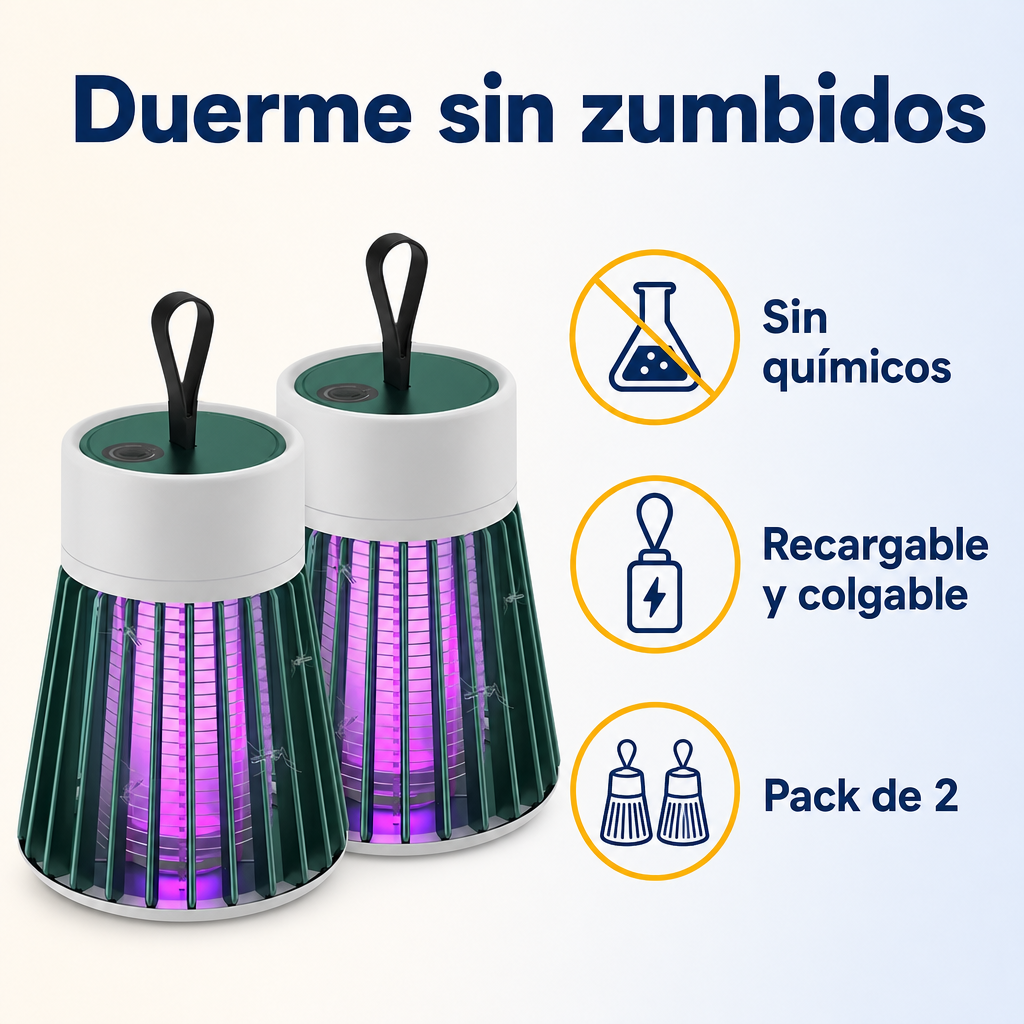 Lámpara Mata Mosquitos Recargable (Pack 2)