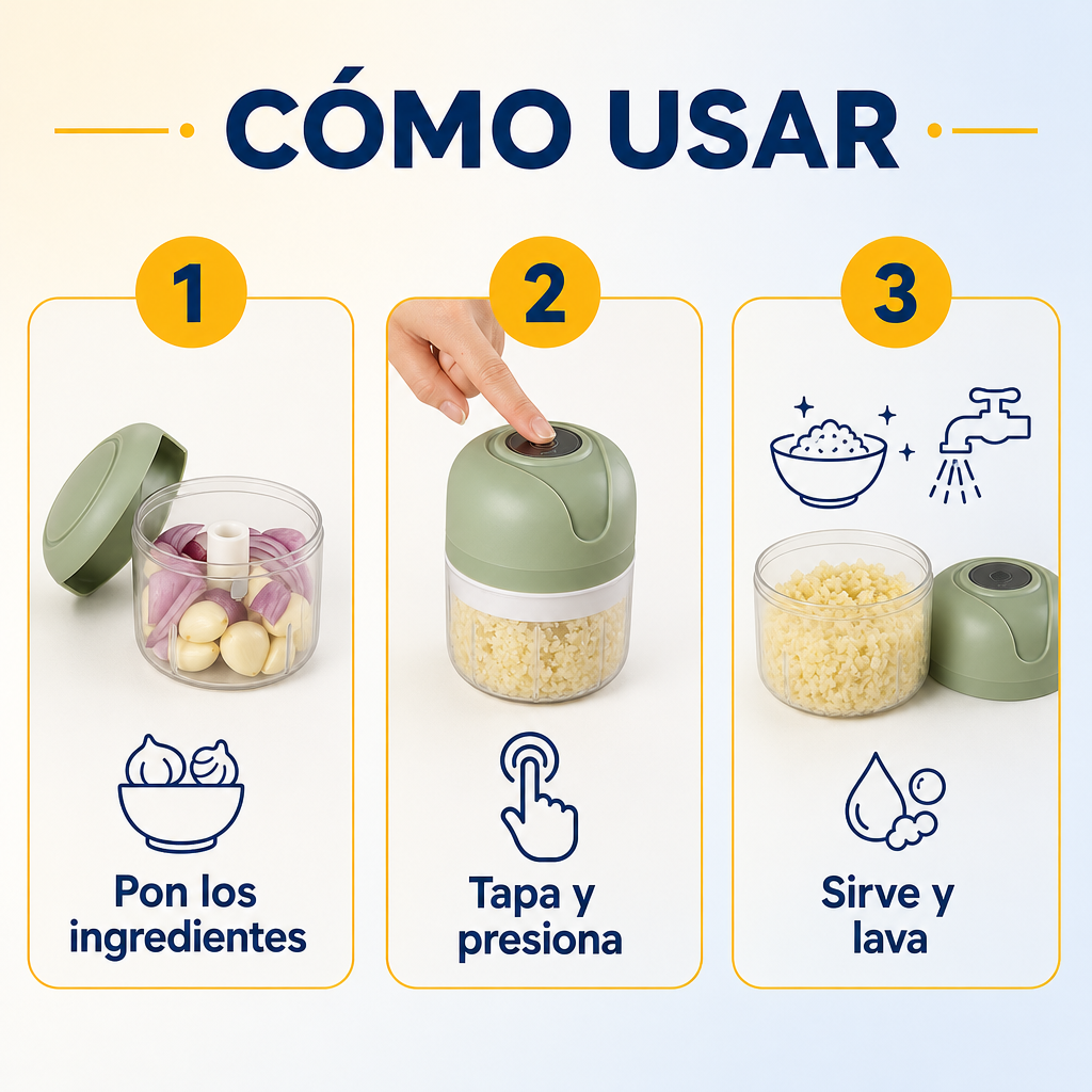 Picador Eléctrico de Ajo y Verduras 250 ml
