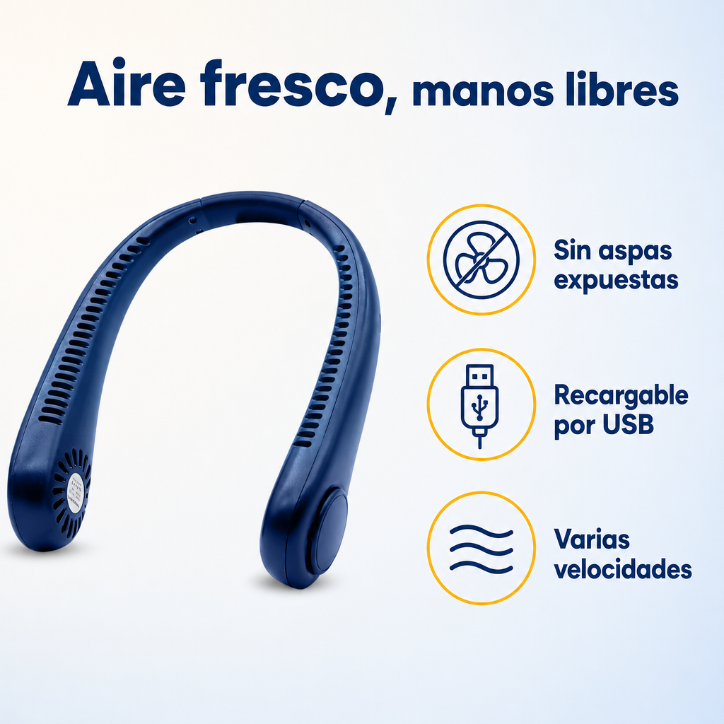 Ventilador de Cuello Recargable Manos Libres