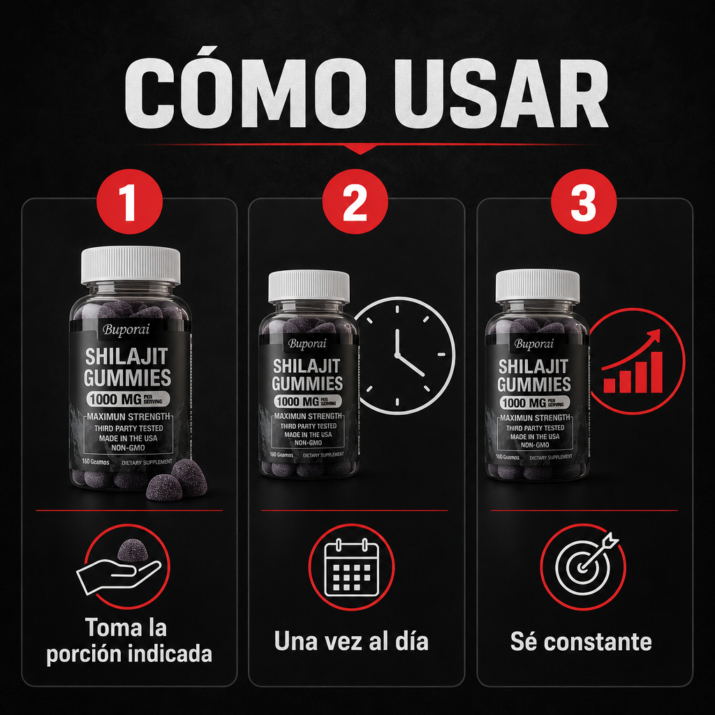 Shilajit en Gomitas · 60 Porciones – cómo usar