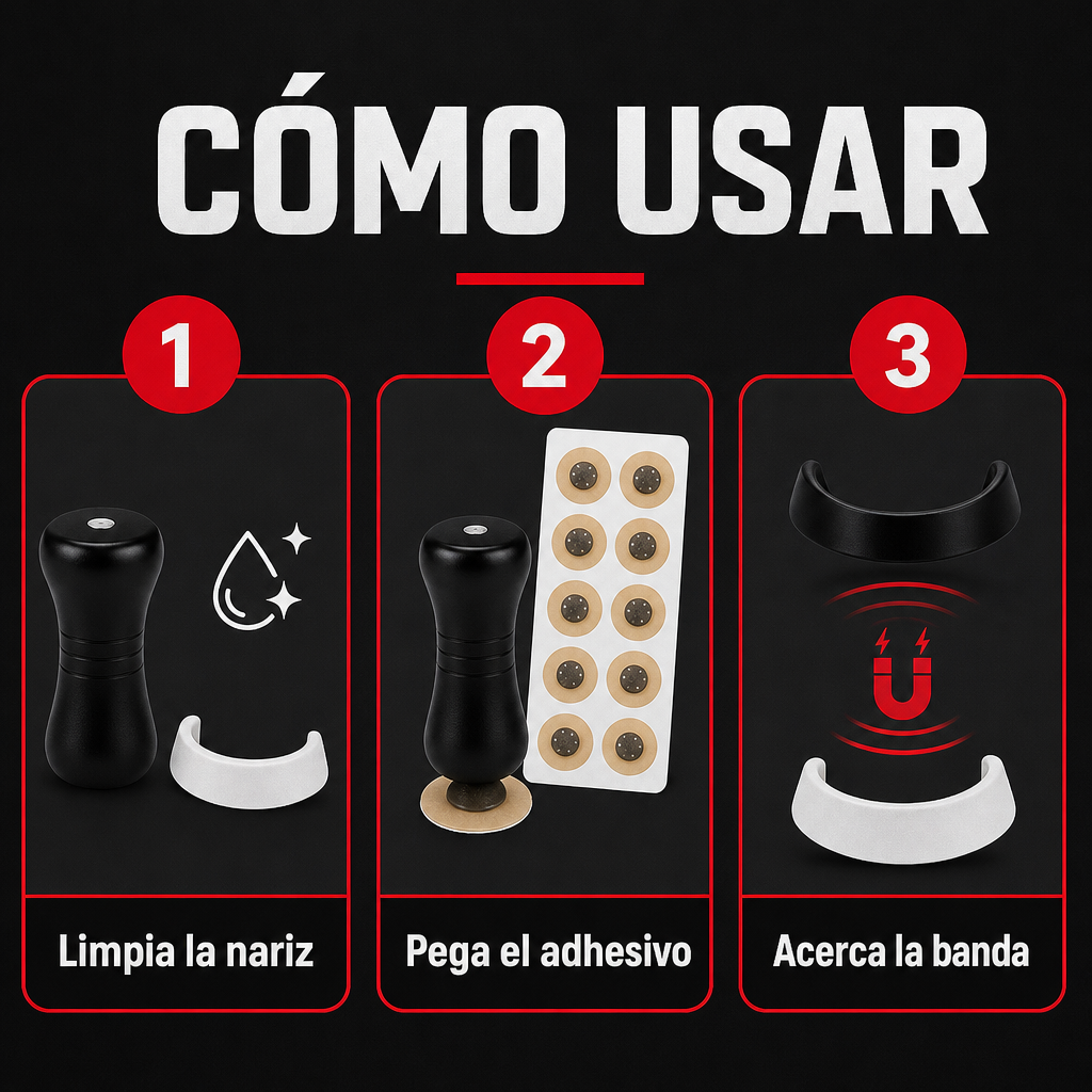 Dilatador nasal magnético · cómo usar