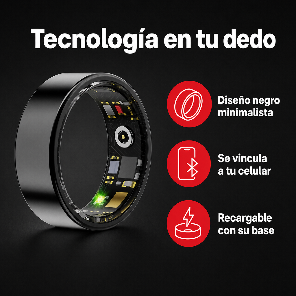 Anillo inteligente negro · beneficios