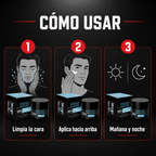 Crema facial para hombre con ácido hialurónico · cómo usar